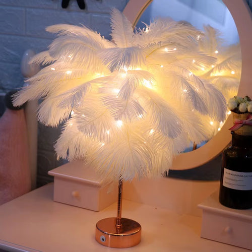 Bedroom Feather Lamp