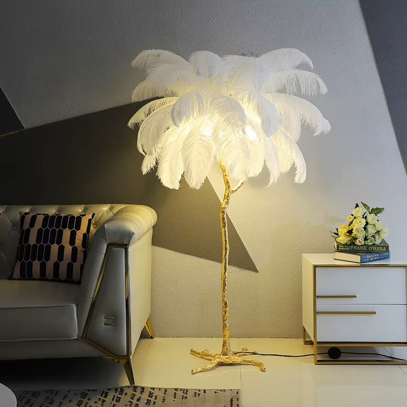 Living Room Feather Lamp