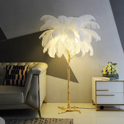 Living Room Feather Lamp