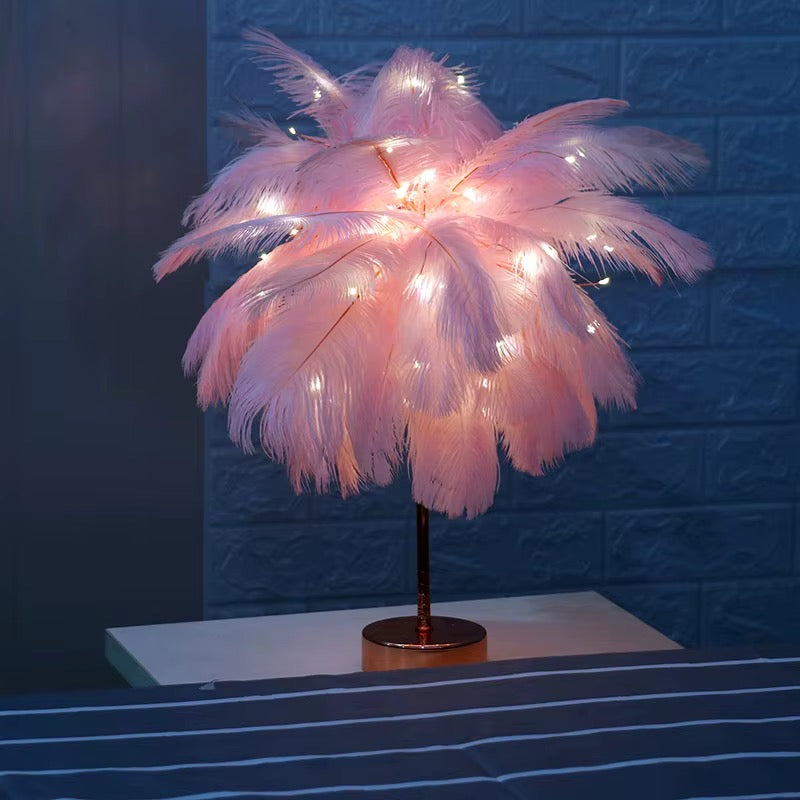 Bedroom Feather Lamp