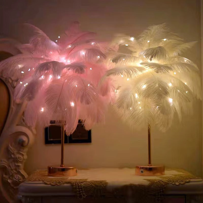 Bedroom Feather Lamp